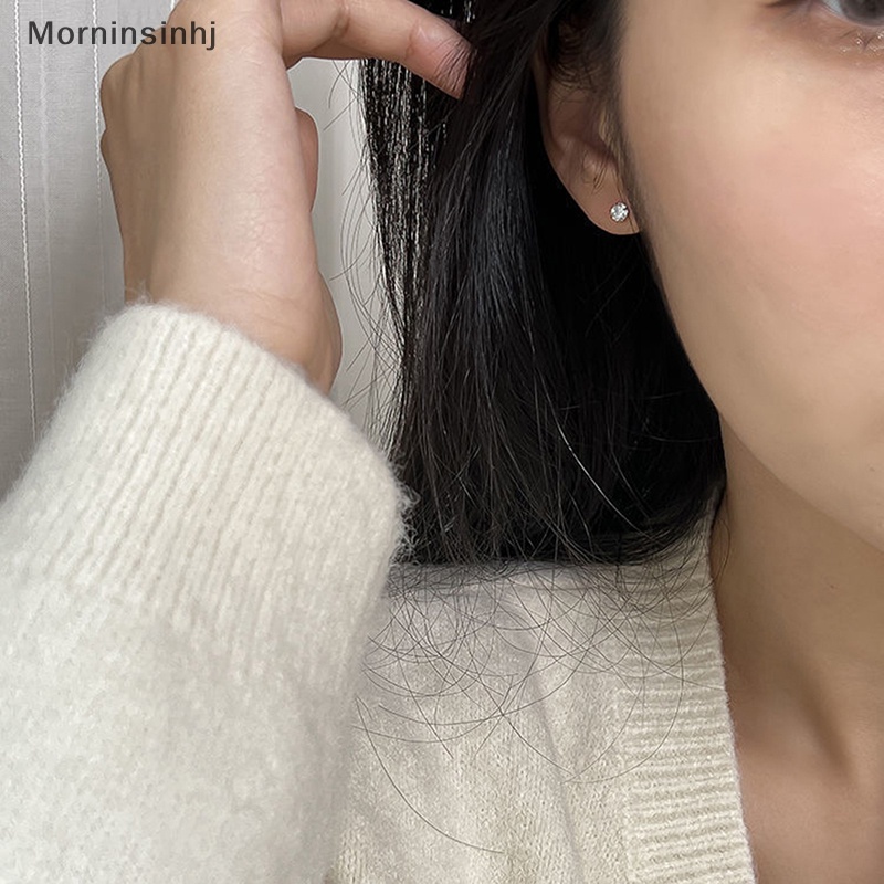 Mornin 1pasang 3/4/5mm Crystal Zircon Ear Studs Earrings Untuk Wanita Stainless steel Tulang Rawan Helix Telinga Tulang Kuku Telinga Perhiasan Hadiah id