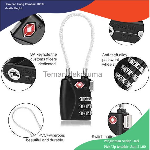 TD - DPR CoolCell Gembok Koper Angka 3 Digit Suitcase Password TSA Lock - TSA-719