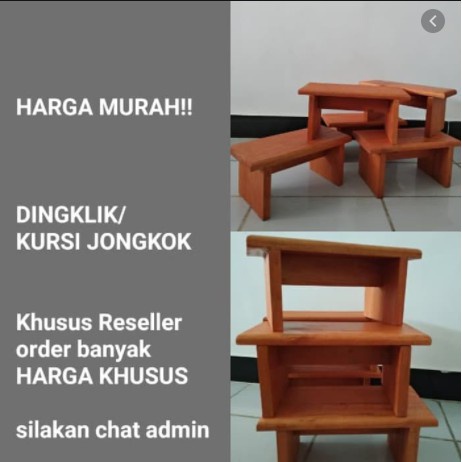 dingklik kursi jongkok kayu / dingklik kayu / kursi kayu / bangku kayu / meja kayu kecil