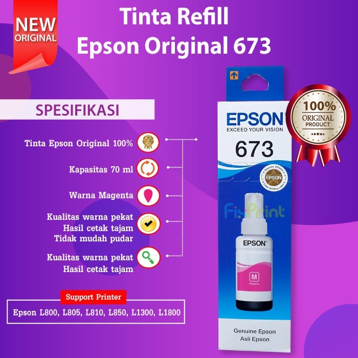 Tinta Printer Epson Original 003 664 001 774 005 008 673 Black Color