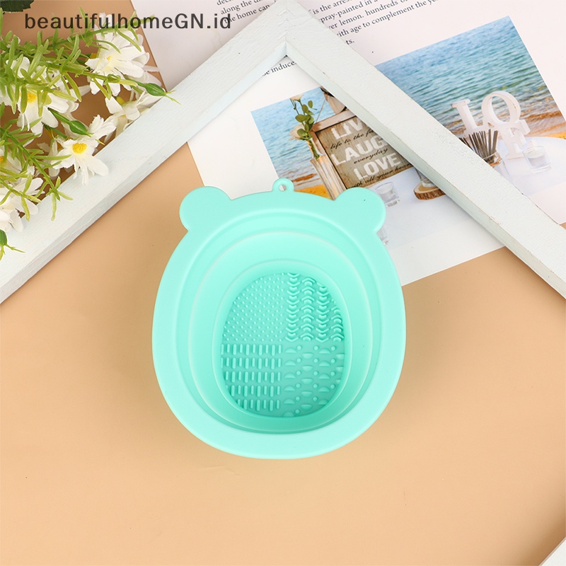 {Cantik} Kuas Makeup Pembersih Scrubber Pads Cuci Silicone Mat DIY Masker Mangkuk~