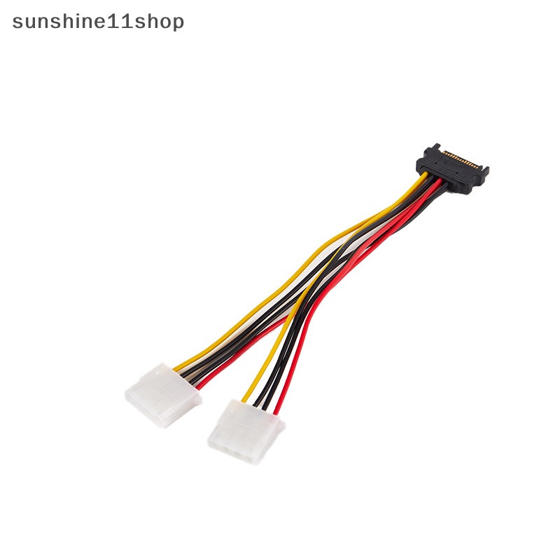 Sho 20 /30cm Kabel Ekstensi Power SATA 4pin Male To Molex IDE Dual Big 4pin Female Cable Adapter Untuk HDD Hardisk Kawat Aksesoris N