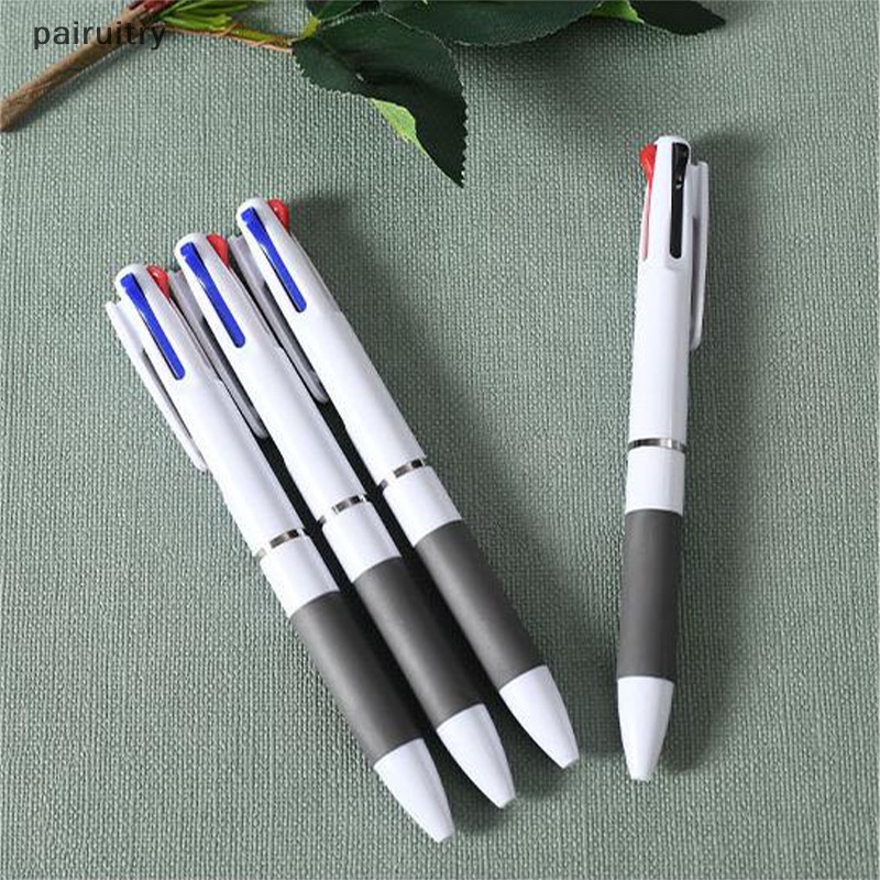 Prt 3warna Dalam1 Press Bolpoin Classic Ballpoint Pen Wrig Pen Kantor Sekolah Wrig Alat Tulis Merah Hitam Biru 0.7mm Pulpen PRT