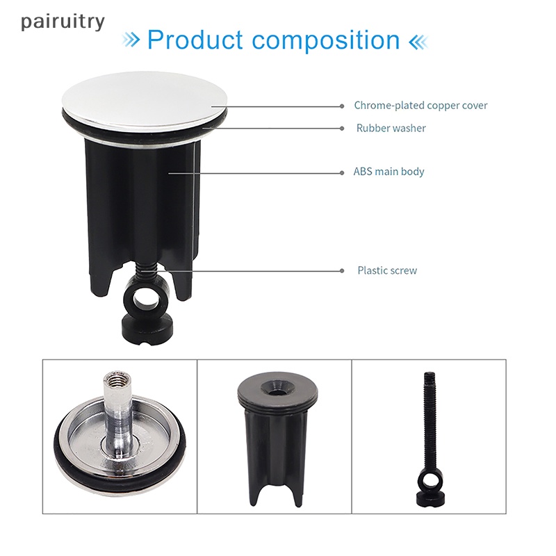 Prt Kamar Mandi Dapur Akses Universal Wastafel Plug 40mm Pop-Up Pengganti Dilepas Adjustable Manual Lift Drain Plug PRT