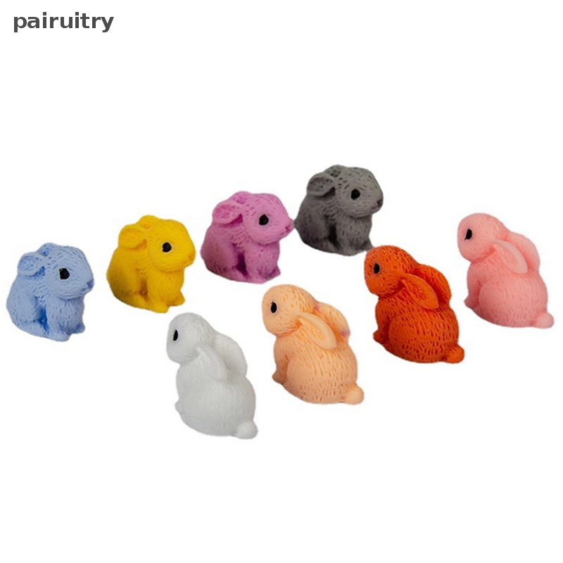 Prt 5pcs Kelinci Lucu Paskah Ornamen Miniatur Kerajinan Resin Mini Bunny Taman Ornamen Rumah Boneka Miniatur Rumah Kantor Desktop Decor PRT