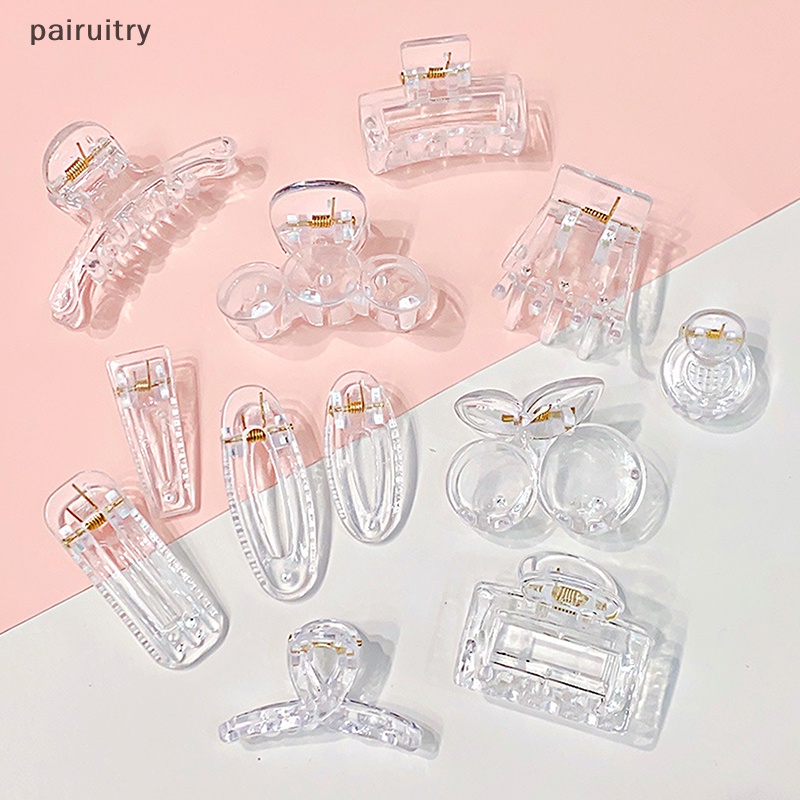 Prt 10pcs Fashion Baru Geometri Aksesoris Rambut Sederhana Transparan Resin Besar Jepit Rambut Untuk Wanita Perempuan Crab Hair Claw Clips PRT