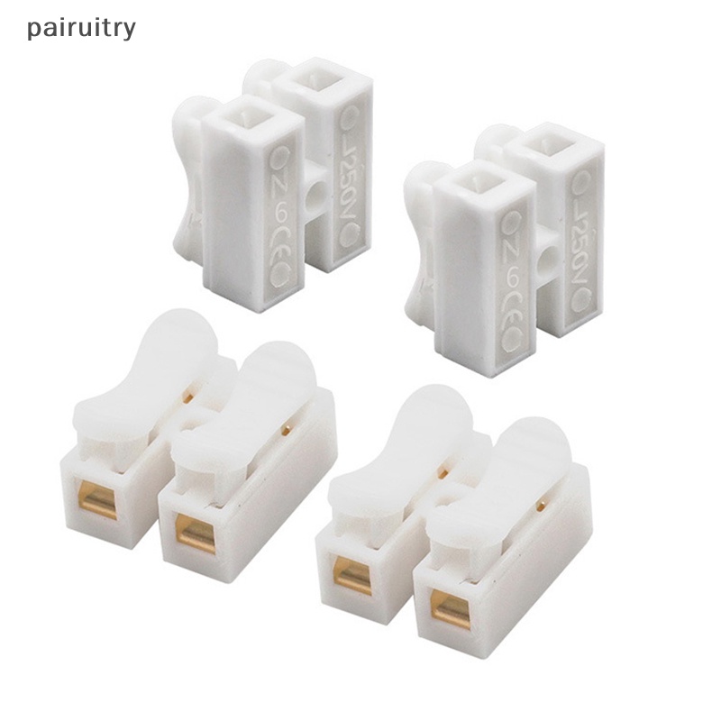 Prt 10Pcs CH2 Quick Splice Lock Wire Connector Terminal Kabel Listrik Agar Mudah Penyambungan Aman Menjadi Kabel PRT