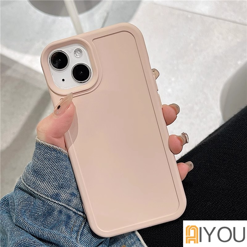 IPHONE Casing Ponsel Silikon Cair Macaron Kompatibel Untuk Iphone14 13 12 11 Pro Max X XR 8 7 6 Plus Halus Ultra Hybrid Lembut TPU Back Cover