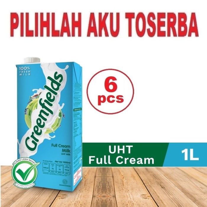 Susu Greenfields FULL CREAM 1 LITER - ( HARGA 6 pcs )