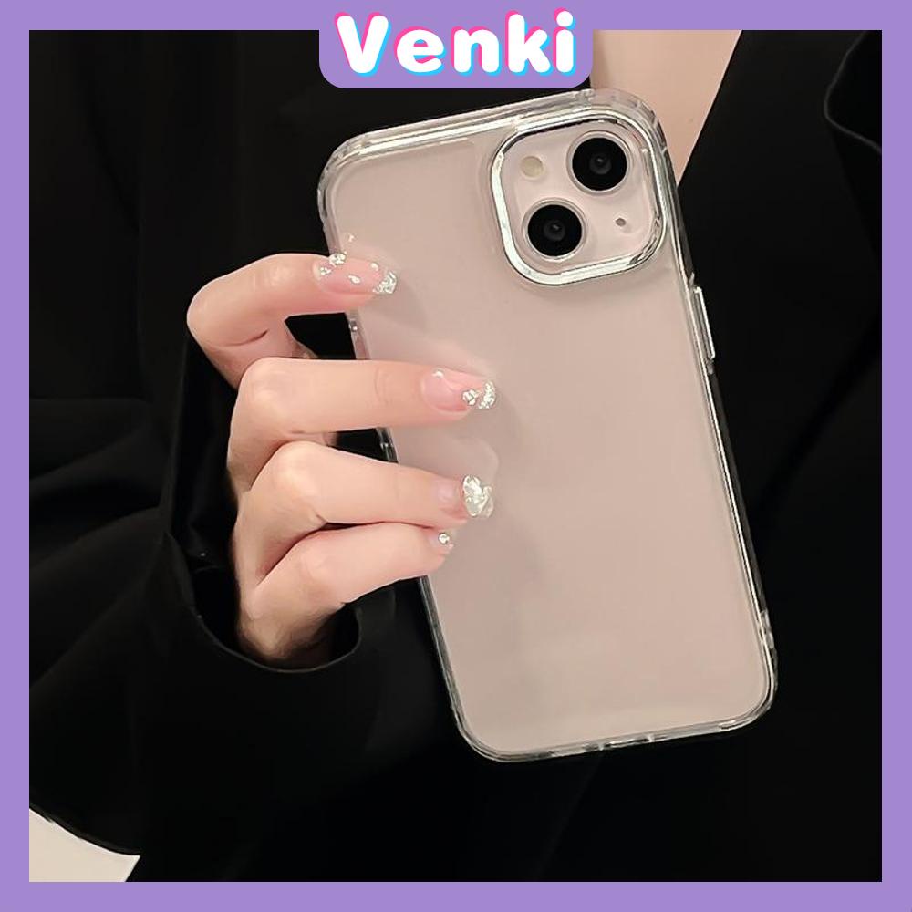 VENKI-Untuk iPhone Case Mewah Disadur Lensa Soft Case TPU Perlindungan Kamera Clear Case Bisnis Sederhana Kompatibel iPhone 14 Pro Max 13 Pro max 12 Pro Max 11 xr xs max 7 6S