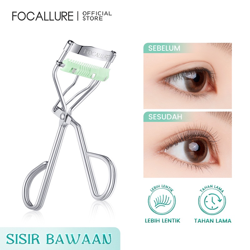 Focallure Portable Tahan Lama Penjepit Bulu Mata Warping Sisir Penjepit Bulu Mata Long Curl Efek Alami Alat Rias Mata FA-T18