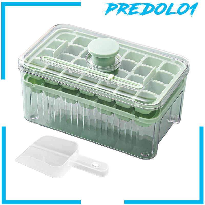 [Predolo1] Ice Cube Tray Tipe Press Reusable Hemat Tempat Untuk Minuman Freezer Chilling