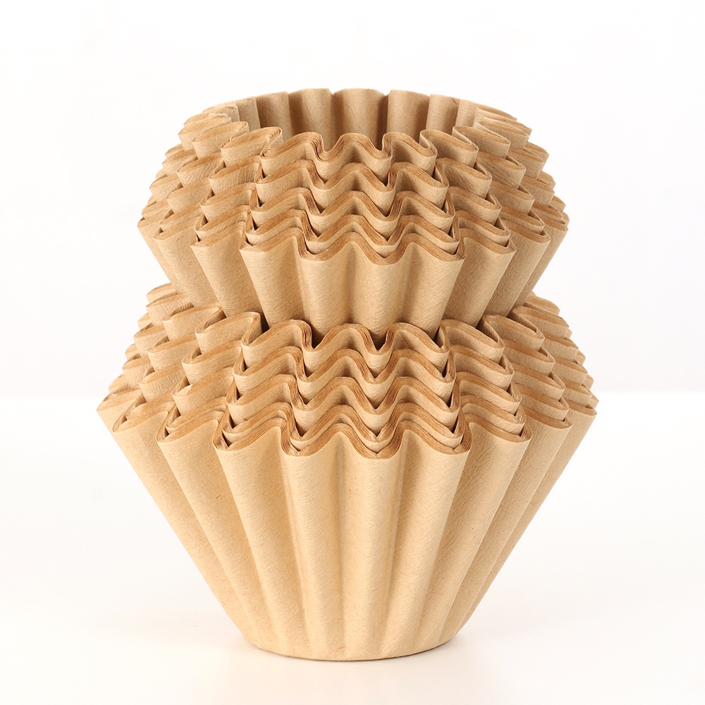 Paper 50 Buah Kertas Penyaring Kopi Kertas Penyaring Bubur Kayu Mentah 185*50Mm Mangkuk Kue Mangkuk Kayu Alami Aksesori Mesin Kopi Penyaring Kopi