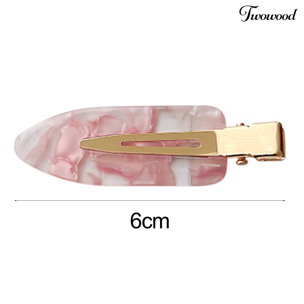 Twowood 2Pcs Gaya Korea Anti-slip Gigi Jepit Rambut Akrilik Flat Seamless Hair Barrette Aksesoris Rambut