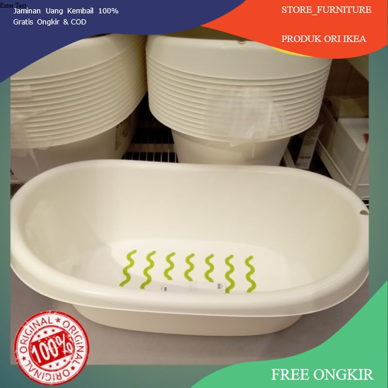 LATTSAM IKEA  Bak Mandi Tempat mandi bayi, putih/hijau