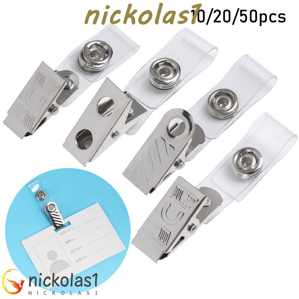 Nickolas1 Lanyard Klip Reusable Stainless Steel Untuk ID Badge Card Holder Stationary Reel