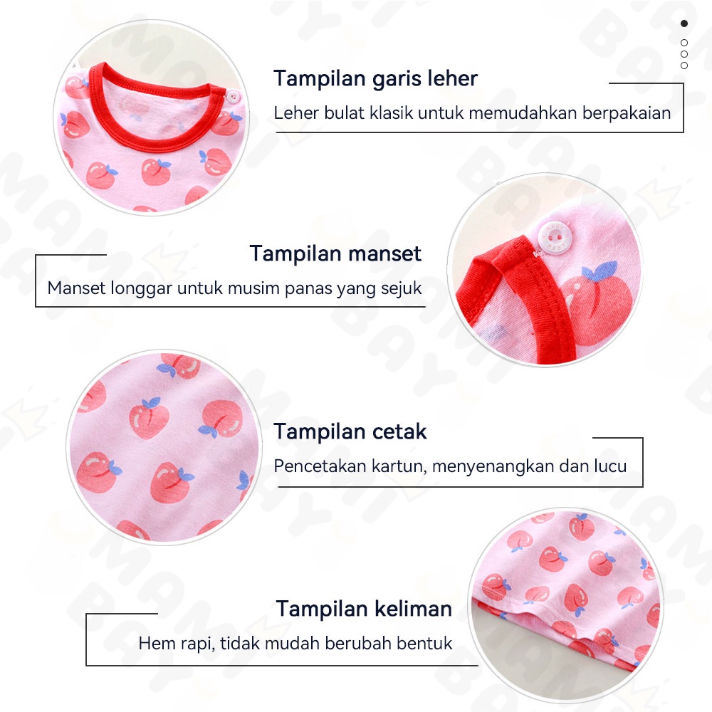 Mamibayi Baju Piyama Lengan Panjang Anak Motif Lucu Kaos Anak Bayi Import