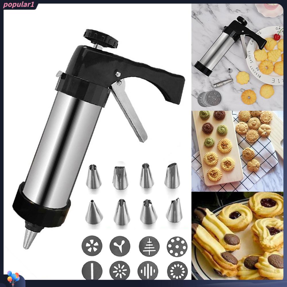 Populer Cookie Press Gun Kit Dekorasi Dessert Dapur Dengan 8nozel 8disk Pembuatan Cookie