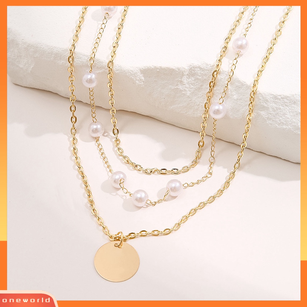 [ONE] 3 Pcs Ladies Necklaces Retro Electroplating Adjustable Extension Rantai Berlapis Emas Layering Necklaces Perhiasan Aksesori