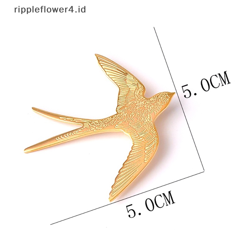 {rippleflower4.id} Bros Walet Kecil Baja Titanium Yang Modis Logam Pin Lucu Kepribadian Bros Serbaguna Dekorasi Pakaian Hiasan Dada~