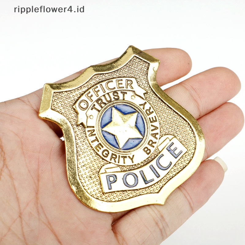 {rippleflower4.id} Aksesoris Film Cosplay Perhiasan Lencana Polisi Bros Pin Anime Film Zootopia Kelinci Judy Police Badge Bros Hadiah~