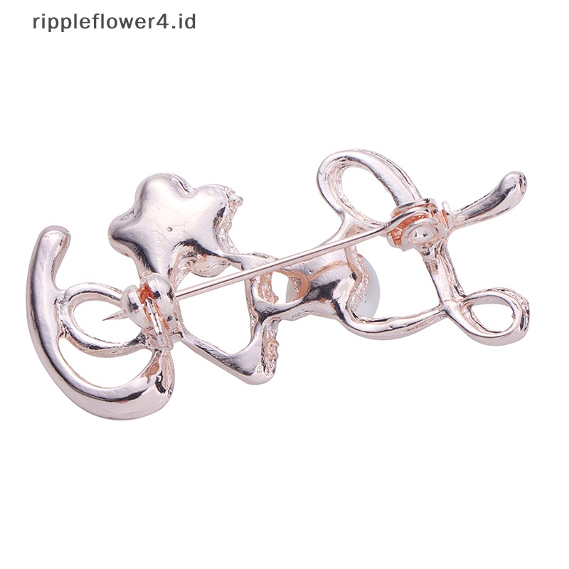 {rippleflower4.id} Bros Cinta Berlian Imitasi Untuk Wanita Surat Pesta Kantor Bros Pin Aksesoris Perhiasan Lucu Valene Hadiah Hari~