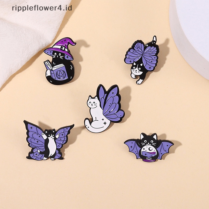 {rippleflower4.id} Punk Butterfly Cats Enamel Pin Bola Kristal Penyihir Ajaib Bros Serangga Hewan Menggabungkan Kerah Lencana Perhiasan Hadiah Untuk Teman Terbaik~