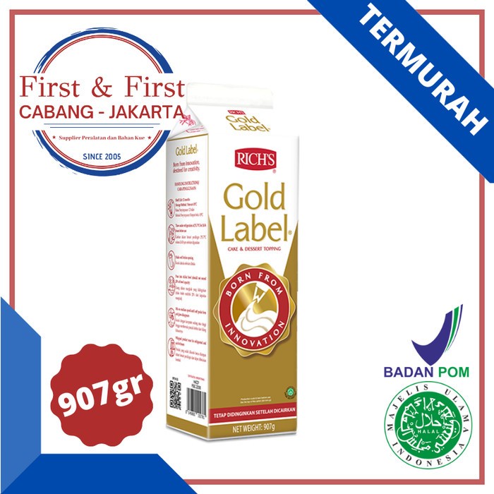 

[New Arrival] [Khusus Gojek/Grab] Rich's Gold Label Whipping Cream (1 karton 12pcs)