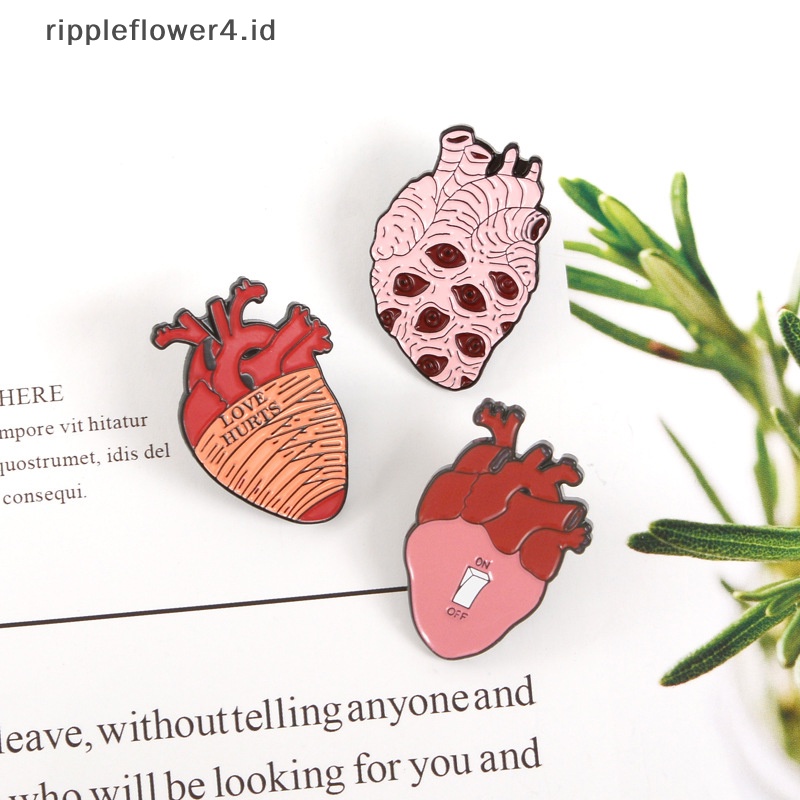 {rippleflower4.id} Kartun Pin Organ Khusus Lencana Fashion Anatomi Enamel Pin Brain Brooch Gift~