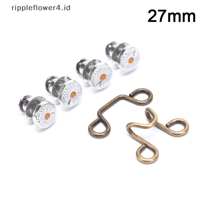 {rippleflower4.id} 1set DIY Invisible Adjust Button Metal Jeans Waist Removable Buckle Waist Button~