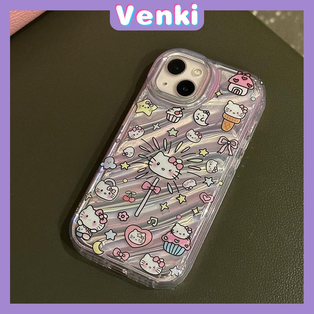 VENKI - Untuk iPhone 11 iPhone Case Laser Reflektif Bening Phone Case TPU Lembut Shockproof Airbag Ponsel Case Lucu Kompatibel dengan iPhone 14 13 Pro max 12 Pro Max XR XR 7 8Plus