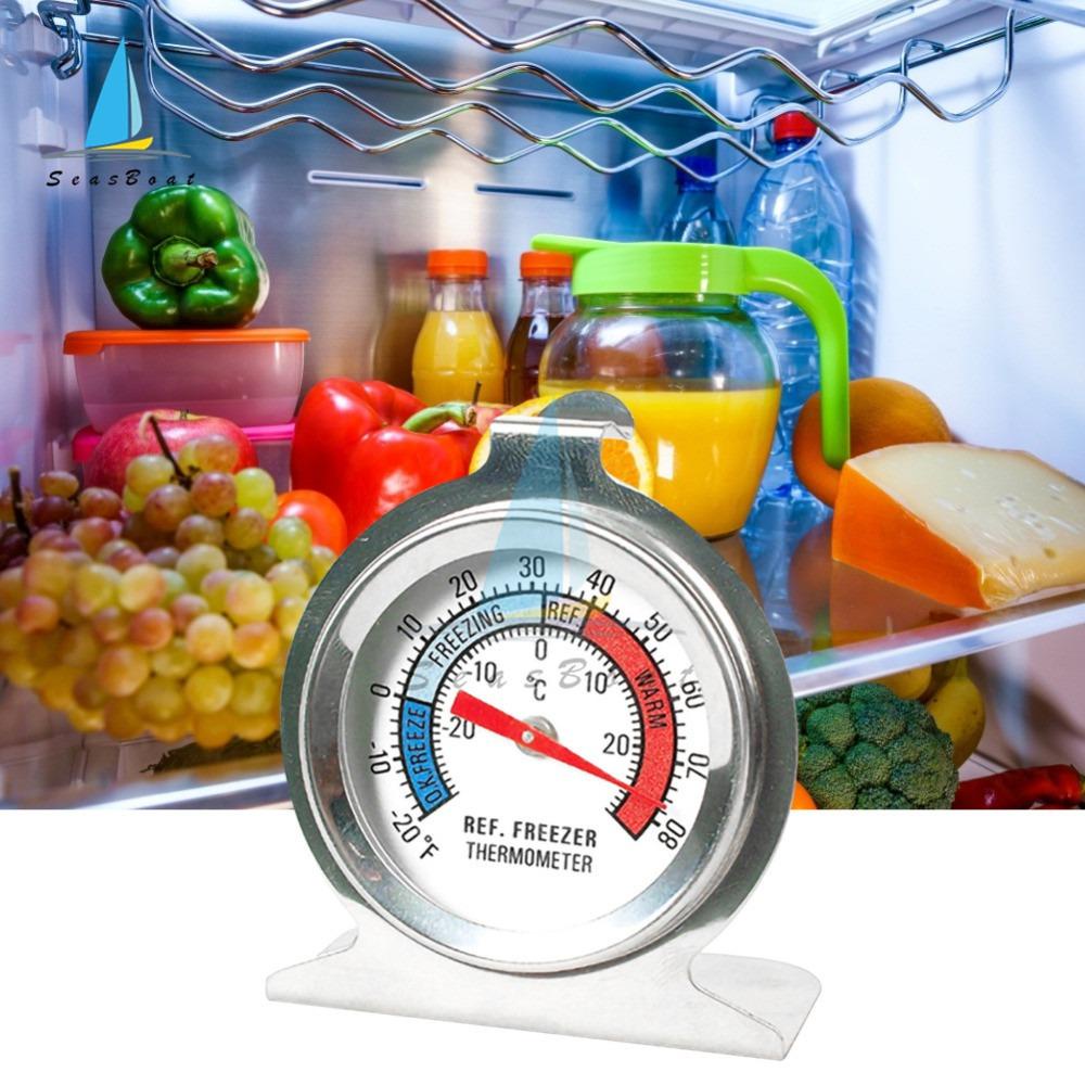 Rebuy Fridge Thermometer Stainless Steel Pendingin Alat Dapur Detector Monitor Kulkas Sensor Suhu