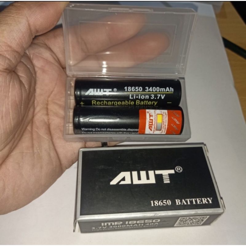 Fef viral pen gel tinta Promo elektronik Fef pen gel viral Cod new elektronik Baterai / Battery / Batere AWT 18650 3400mah 3.7v Hitam berkualitas My one