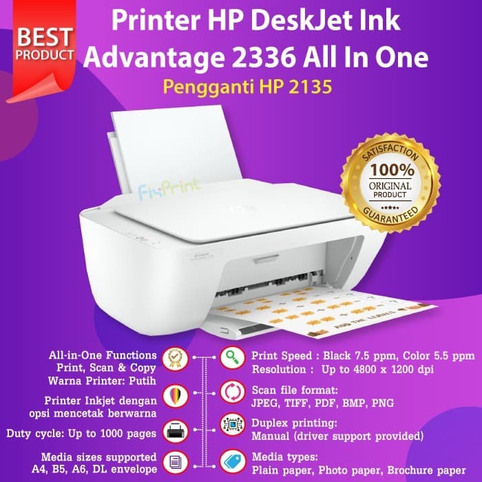 PRINTER DESKJET HP 2336 ALL IN ONE PRINT SCAN COPY PENGGANTI 2135