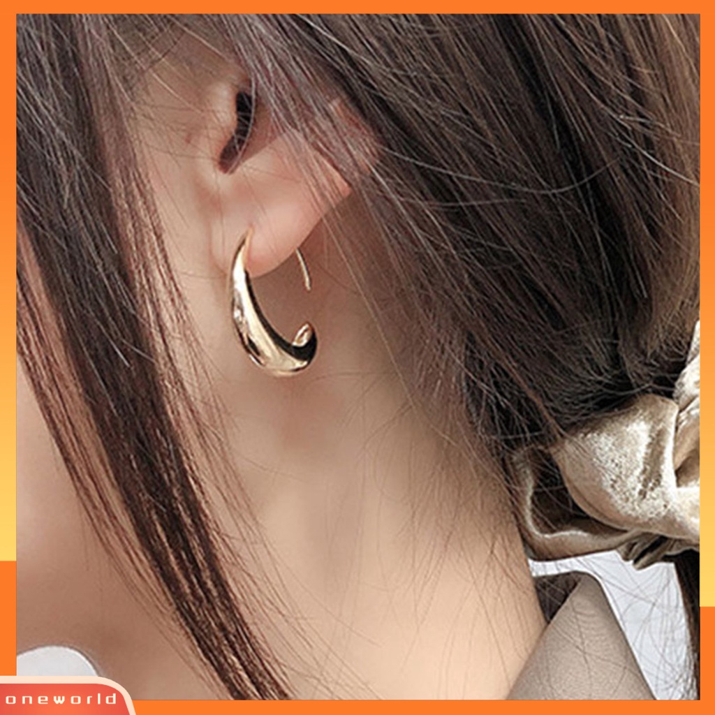 [WOD] 1pasang Anting Hoop Geometris Busur Sederhana Ringan Indah Chic Anting Untuk Minimalis