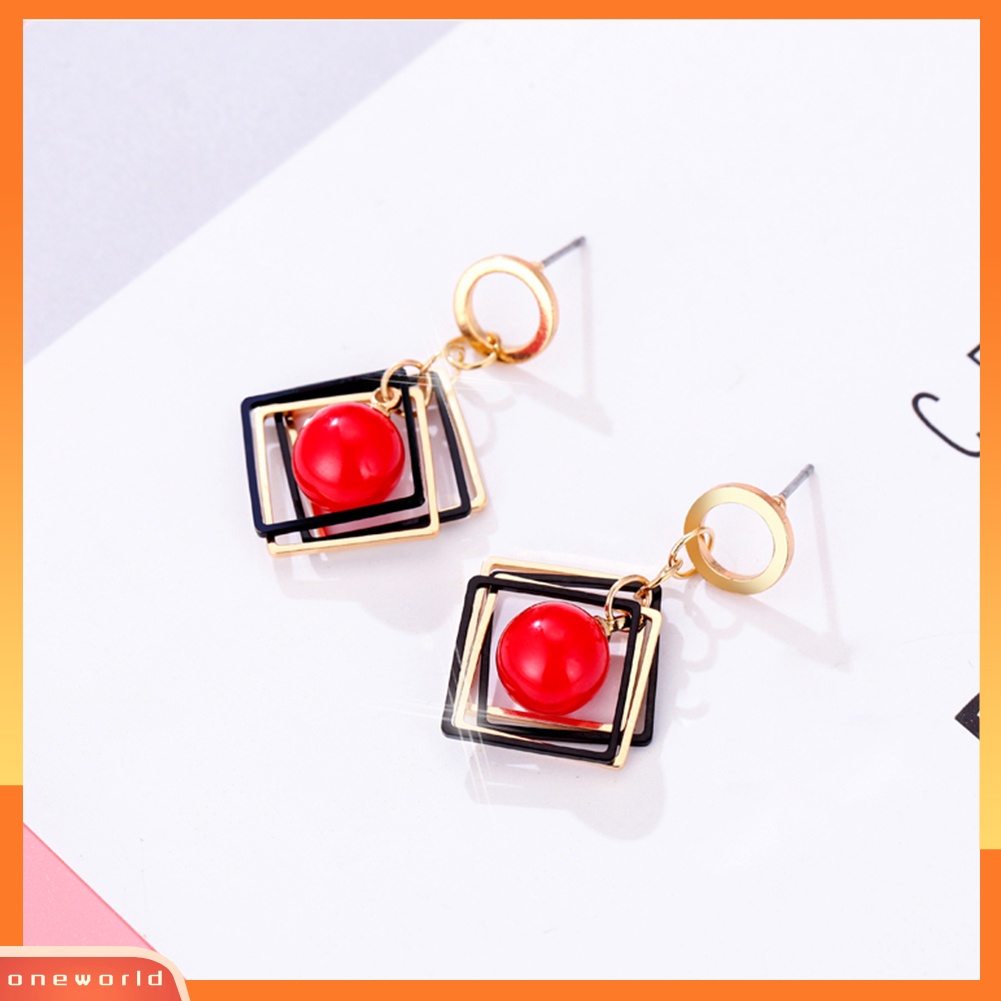 [WOD] Wanita Fashion Bentuk Karangan Bunga Lucu Multicolor Alloy Ear Stud Earrings Perhiasan Hadiah