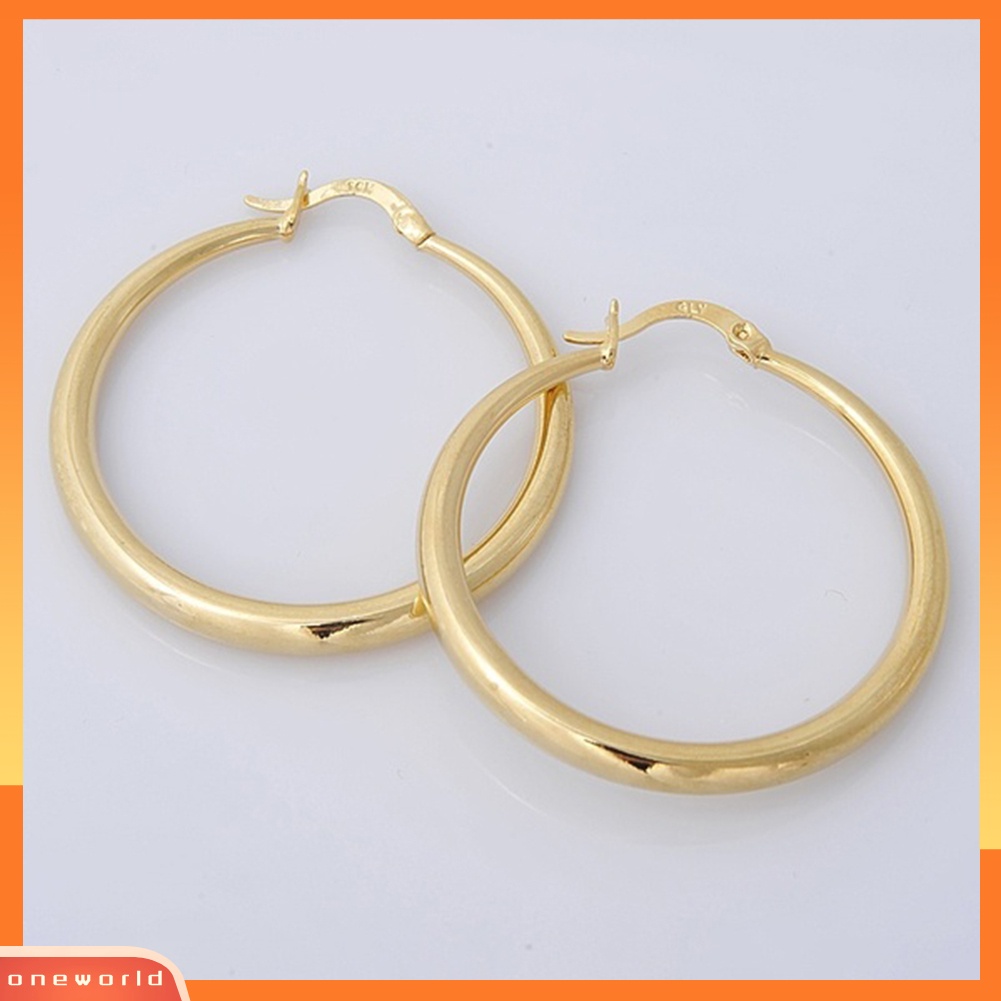 [WOD] Wanita Fashion Besar Halus Lingkaran Hoop Anting Statement Piercing Perhiasan Hadiah