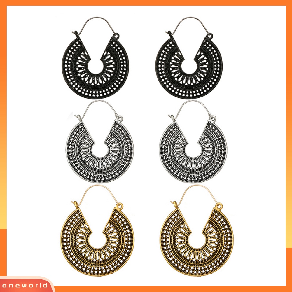 [WOD] Wanita Bentuk C Berongga Hoop Anting Vintage Pesta Club Pub Cocktail Perhiasan Hadiah