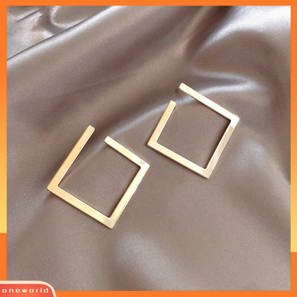 [WOD] 1pasang Anting Tusuk Berlebihan Tidak Teratur Wanita Minimalis Square Drop Earrings Hiasan Perhiasan Untuk Pacaran