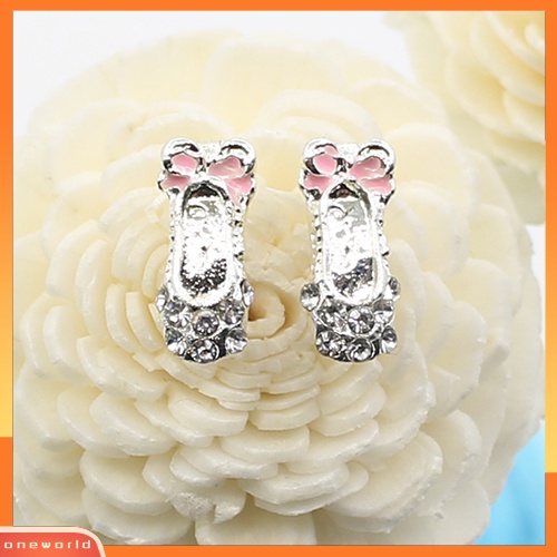 [WOD] Wanita Lucu Ikatan Simpul Sepatu Balet Bentuk Telinga Studs Fashion Shiny Earrings Jewelry