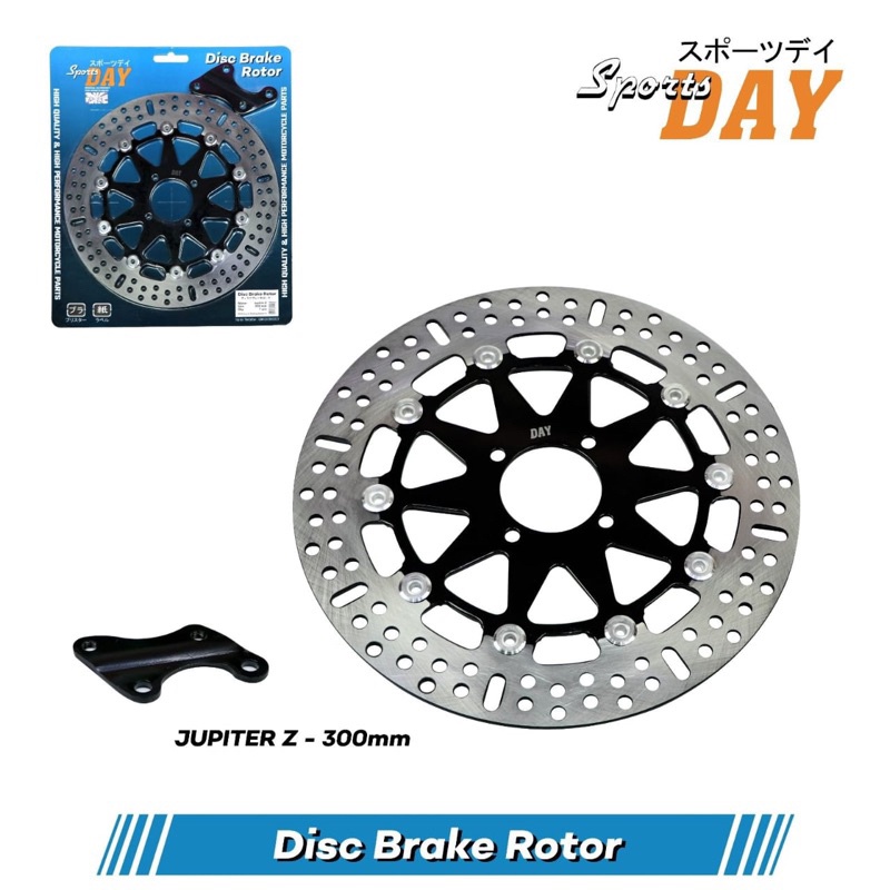 Piringan Cakram Disc Brake SPORT DAY MOS 06 Besar Bulat Besi Black Floting Alloy CNC model KTC Racin