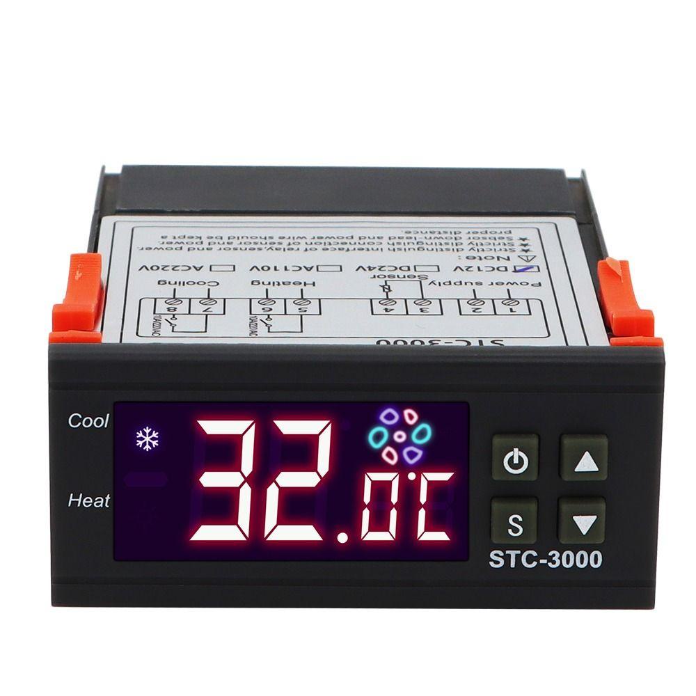 POPULAR Populer Digital Temperature Controller STC-3000 Dengan Sensor 12V 24V 110V-220V Thermoregulator