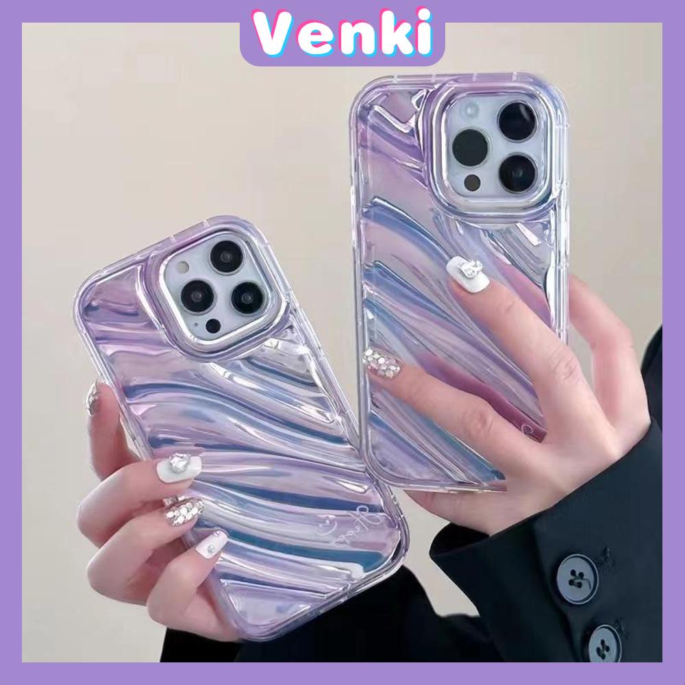 VENKI - iPhone Case untuk iPhone 11 Laser Reflektif Bening Phone Case TPU Soft Shockproof Airbag Case Senyum Sederhana Kompatibel dengan iPhone 14 13 Pro Max 12 Pro Max XR XR 7Plus 8Plus