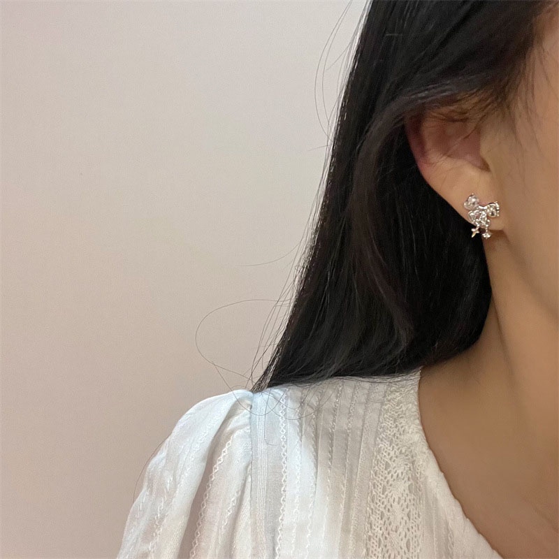 3pasang /Set Set Anting Geometris Ikatan Simpul Bintang Zircon Fashion Alloy Untuk Wanita