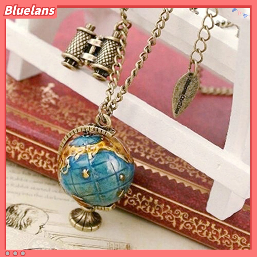 [BLS] Rantai Sweater Kalung Teropong Globe Vintage Creative Alloy Rotatable Untuk Wanita