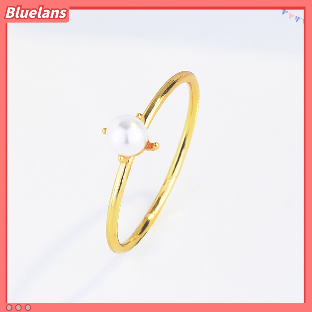 [BLS] Women Ring Cincin Jari Mutiara Imitasi Mini Hias Menarik Untuk Tunangan