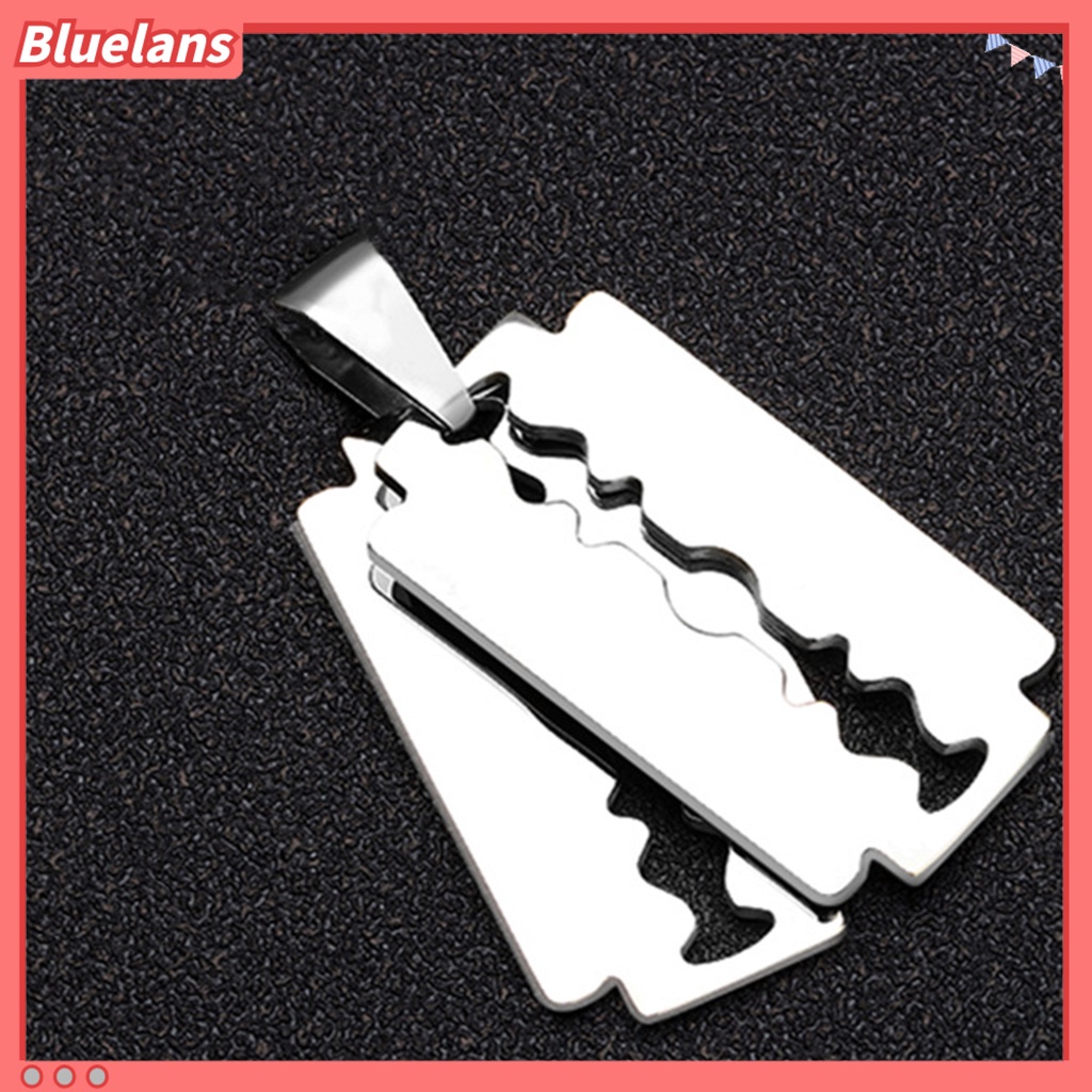 [BLS] Rantai Klavikula Pisau Liontin Kepribadian Geometris Electroplating Anti Karat Dekorasi Leher Hypoallergenic Fashion Warna Perak Liontin Kalung Untuk Pacaran