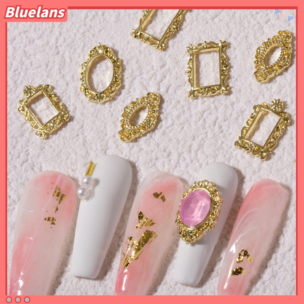 [BLM] 5pcs /Pack Dekorasi Kuku Vintage Desain Hollow-Ukir Alloy 3D Nail Manicure Craft Ornaments Untuk Desain Kuku