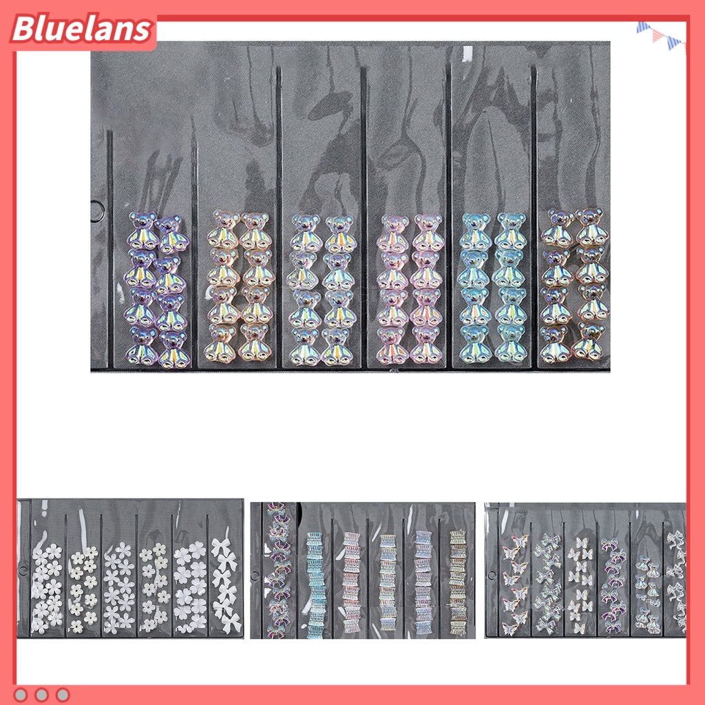 [BLM] 1tas Pesona Kuku Berkilau Mempesona Efek Visual Bentuk Kreatif Mudah Diterapkan Plastik Busur-Simpul Gaya Perhiasan Kuku DIY Craft Ornamen Perlengkapan Kuku