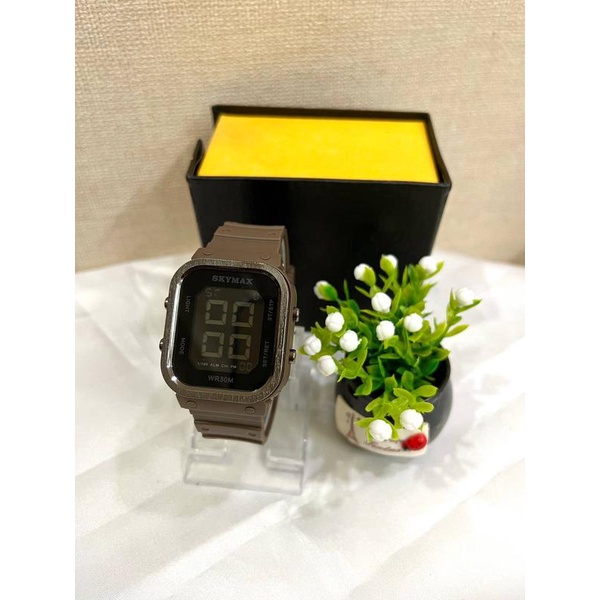 Jam Tangan Pria dan Wanita SKYMAX Strap Ruber Water Resist 2227